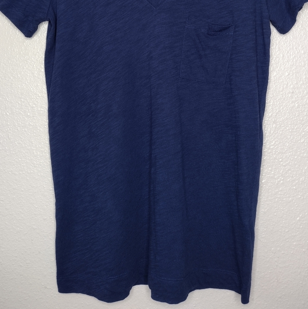 Madewell Women's Cotton Blue Short Sleeve V-Neck T-Shirt Basic Top - Picture 5 of 13